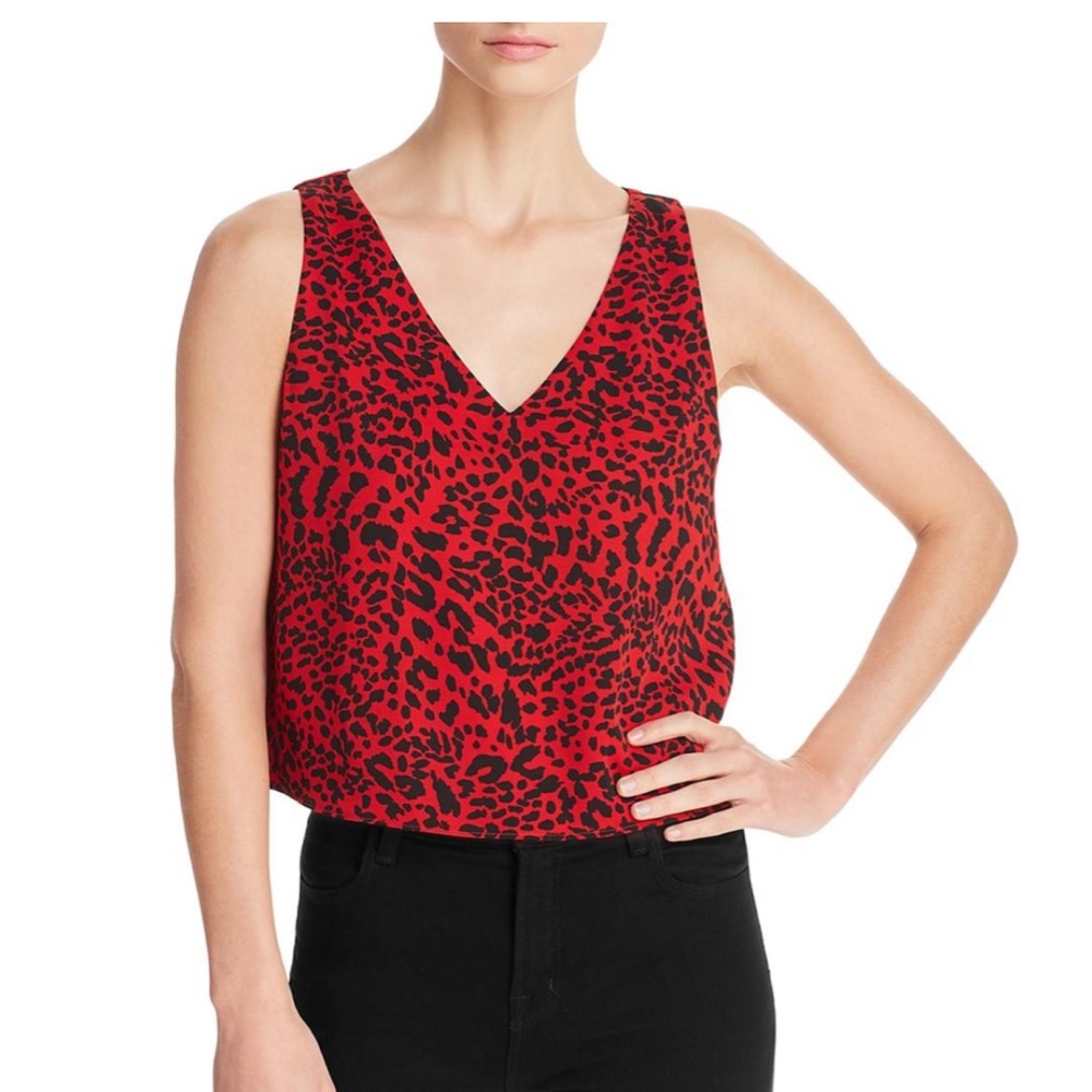 AQUA lined cropped tank top